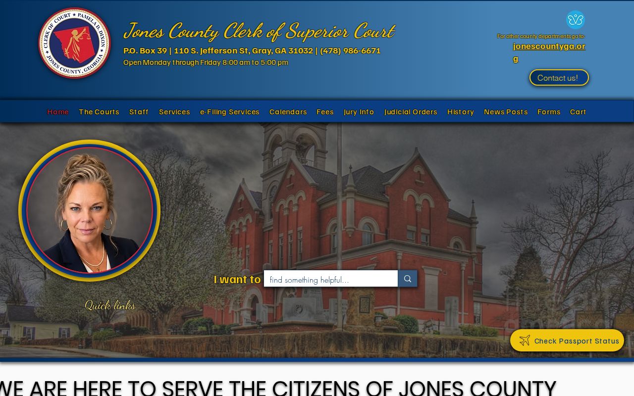 Jones County Clerk of Superior Court home page