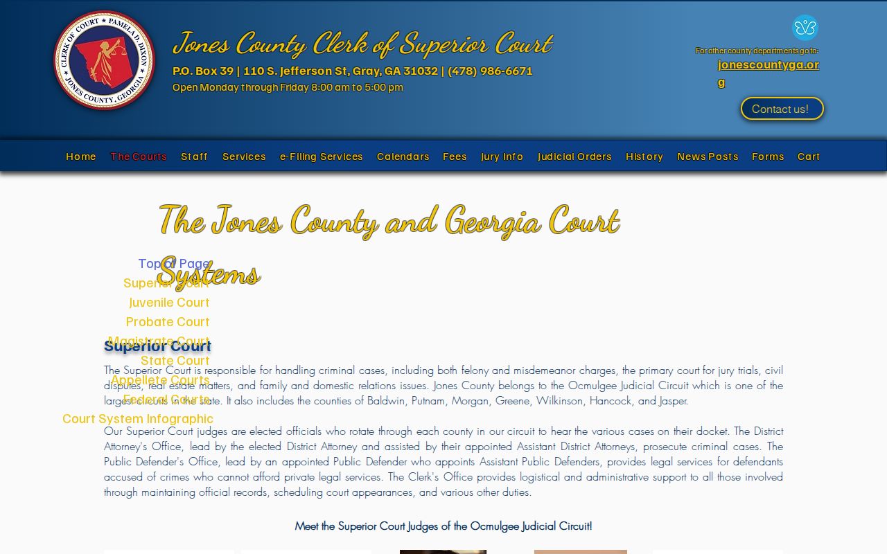 Jones County court hierarchy and Ocmulgee Judicial Circuit information
