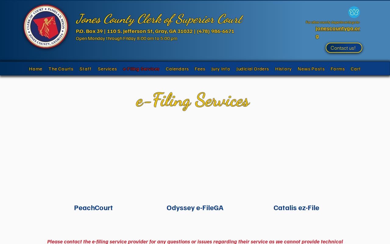 Jones County Clerk electronic filing provider list