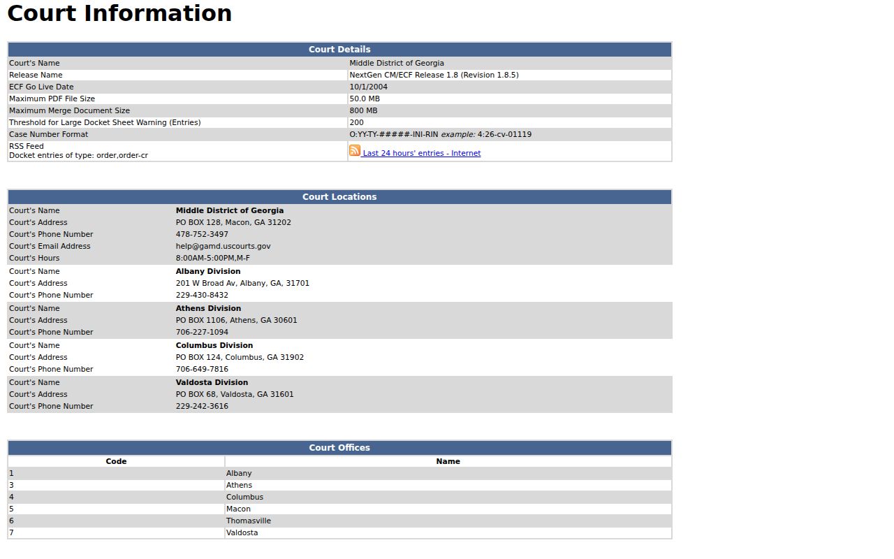 Middle District of Georgia CM ECF court information