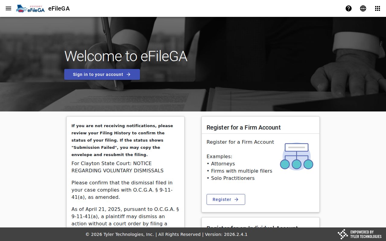 Jones County civil docket and Odyssey eFileGA provider access