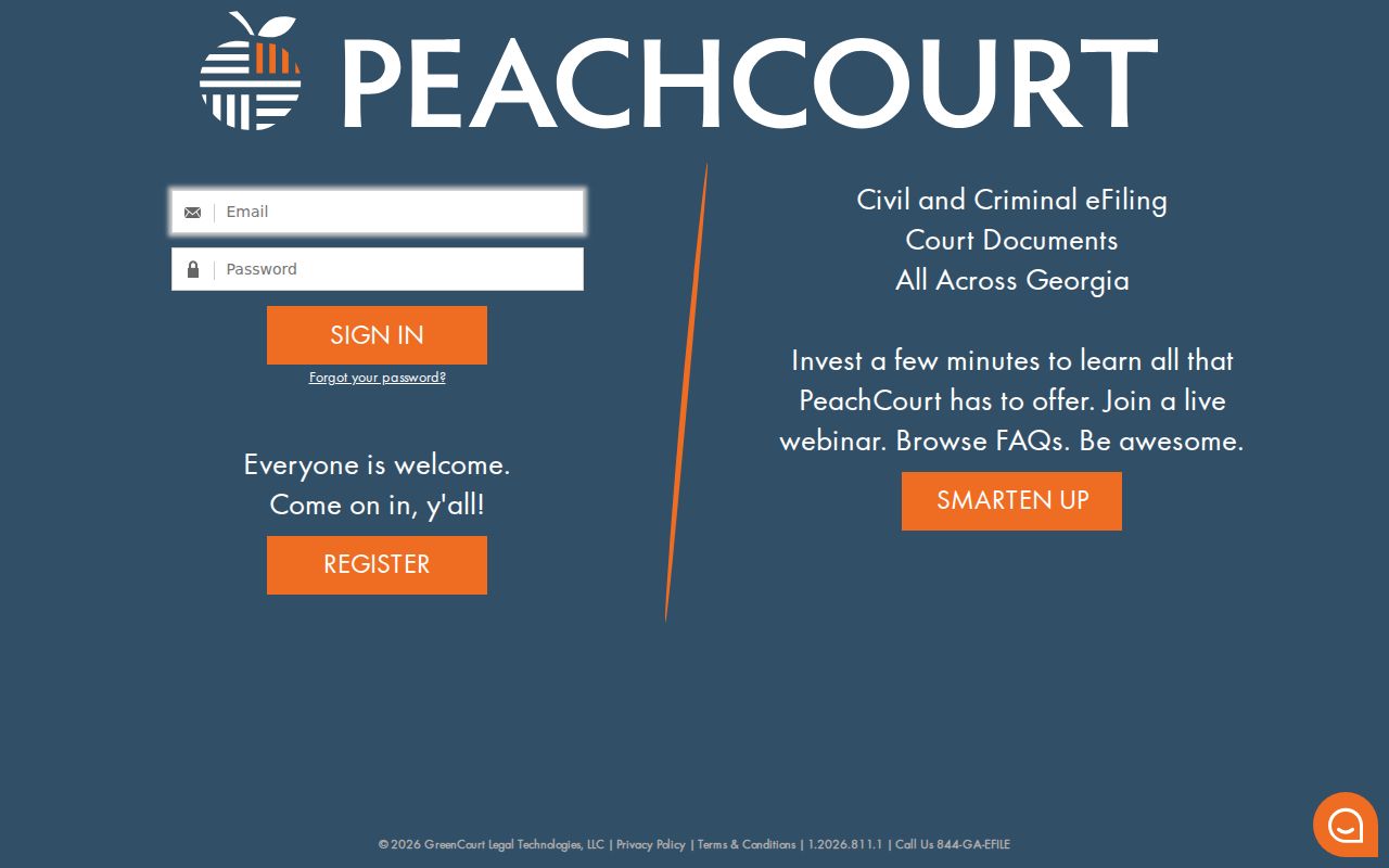 Jones County civil docket access through PeachCourt
