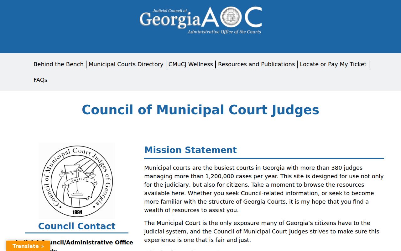 Georgia Courts municipal court information relevant to Gray
